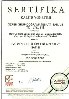 Kalite Belgesi - ISO